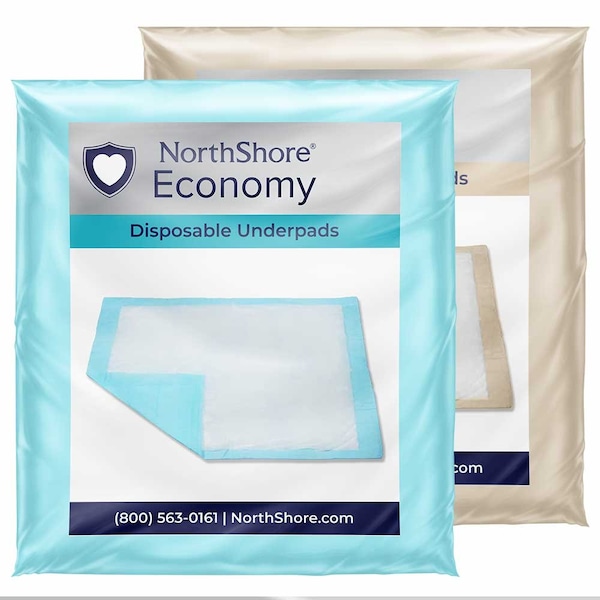 Northshore Economy Disposable Underpads, Beige, Ultra Large, 36x36